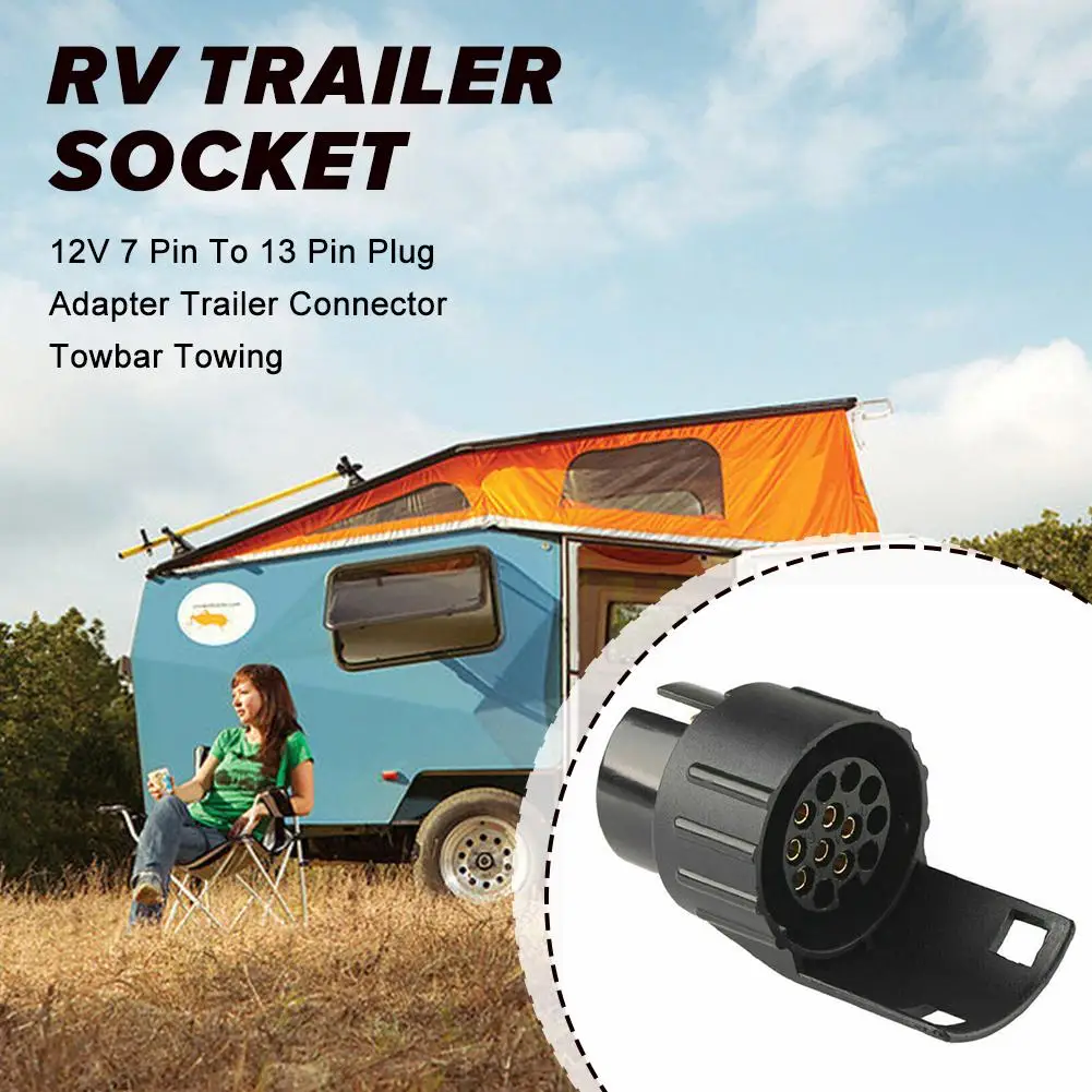 

7 Pin To 13 Pin 12v Plug Adapter Trailer Connector Adapter Towing Accessories Plugs Socket Waterproof Towbar Truck Car E5f4
