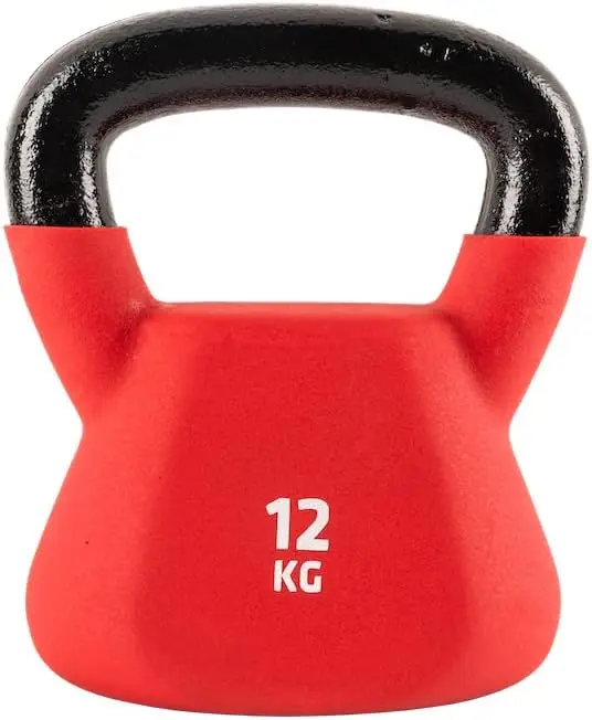 

Kettlebell 12kg, Red Red Rubber Coated Iron with Flat Bottom