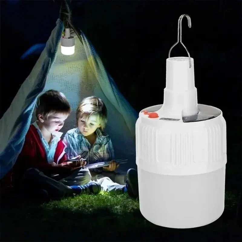 Description Picture 2 of itemOutdoor Solar Camping Light Bulb Portable Emergency Lamp Tent LED Hook Up Hanging Camping Search Lights Lantern Hiking 2/1PCS