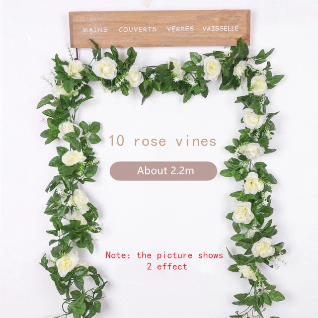 Artificial White Flower Fake Hanging Fake Vine Plants Leaves