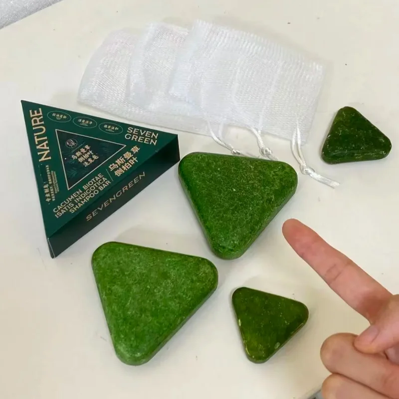 Il sapone shampoo verde Usman riduce la rottura dei capelli rafforza i capelli rimuove la forfora ammorbidisce naturalmente i capelli con sapone shampoo alle erbe - immagine 3