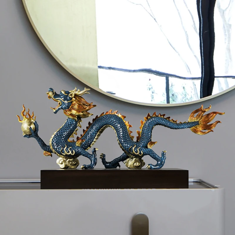 

Room Decor Luxury Copper Crafts Dragon Sculptures And Figurines Ornaments Living Room Study Desktop Decoration Artworks Gifts