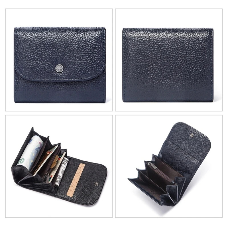 Leather Wallet Women Casual Simple Short Small Wallets Coin Purse Card Holder