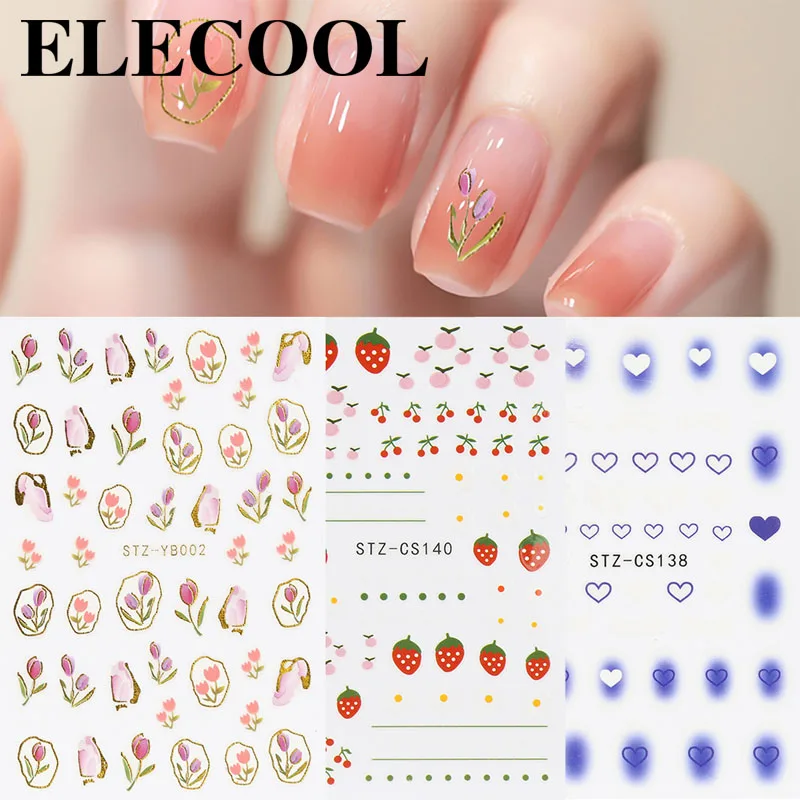 Маникюрная наклейка тюльпан Маникюр маленькая красная книга Популярная Наклейка для ногтей синие тюльпаны позолоченная наклейка для ногтей наклейки для гель-лака