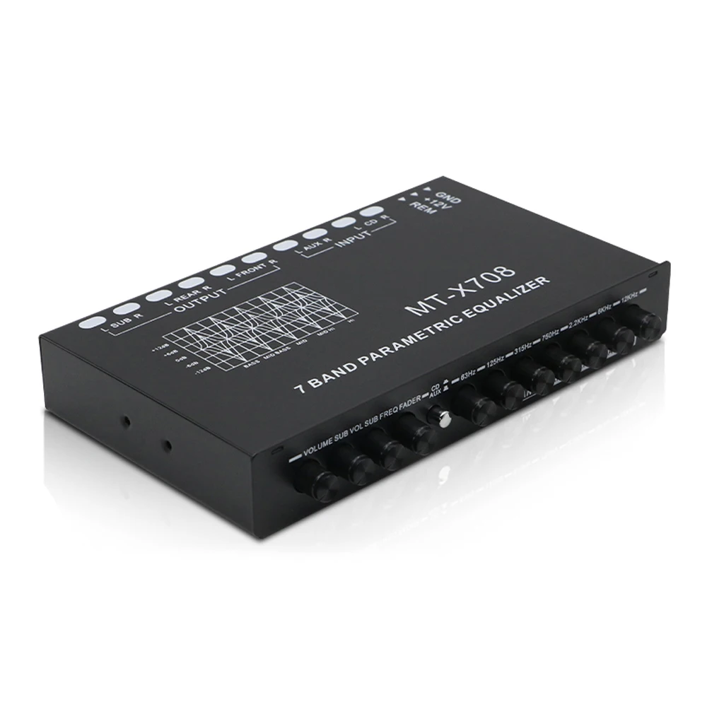7 Band Graphic Equalization PRE AMP With Frequency Subwoofer 12V HiFi Car Amplifier 8 Band Amplifier Car Audio Equalization