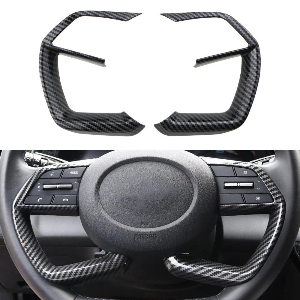 Für Hyundai Creta 2020 - 2025 Creta Grand 2025 Lenkrad Panel Abdeckung Dekoration Aufkleber 2Pcs Trim Innen Zubehör