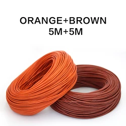 High - Quality 10 - Meter Dual - Color Silicone Wire Cable - 16 AWG (Orange Brown)