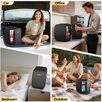 Мини-холодильник на 4 литра/6 банок, портативный охладитель и подогреватель, холодильник для спальни, офиса и автомобиля, отлично подходит для еды, напитков, косметики — изображение 6