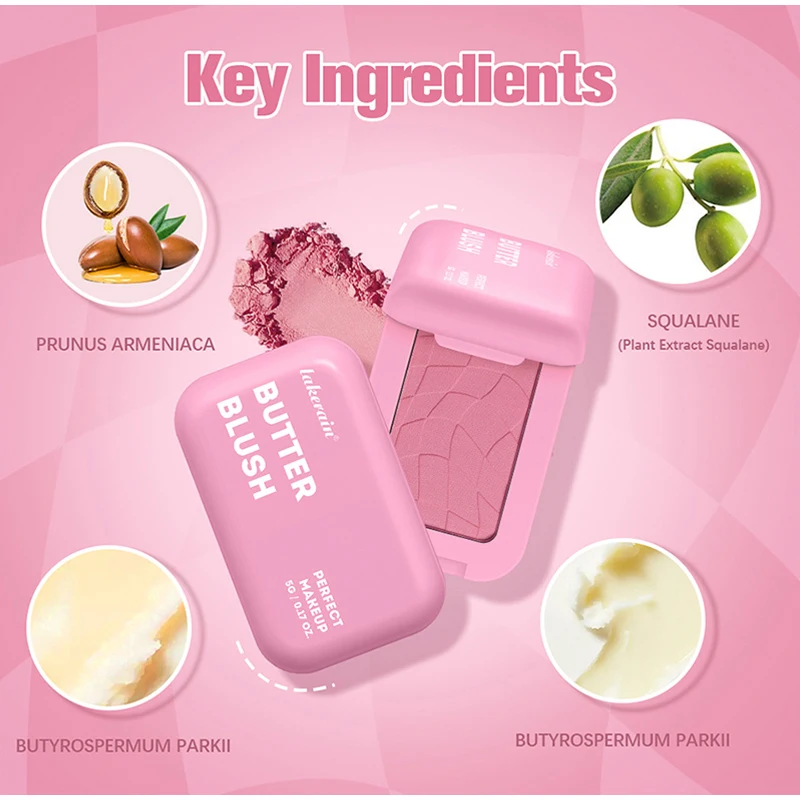 Butter Blush Cream To Enhance The Color Of The Highlights And Matte Rouge Multi-purpose Blush Cream Three Color For Lips Cheeks 4