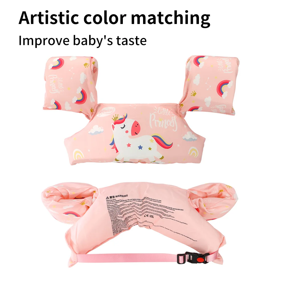 Thicken High Buoyancy Adjustable Belt Kids Swimsuit Non-inflatbale Arm Ring Life Vest Swim Jacket Accessorie For Children Summer 6