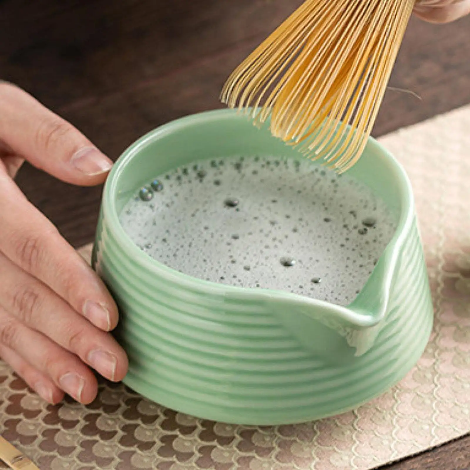 Traditional Ceramic Tea Matcha Bowl Handmade Green Tea Maker Cup for Japanese Matcha Preparation Kitchen Supplies