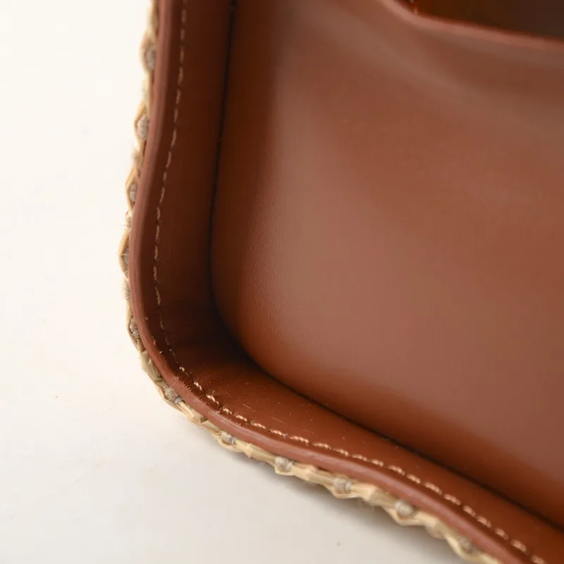 French Retro Straw & Leather Tissue Box | Home Living Room Napkin Holder, Desktop Paper Towel Storage  Decorative  Case