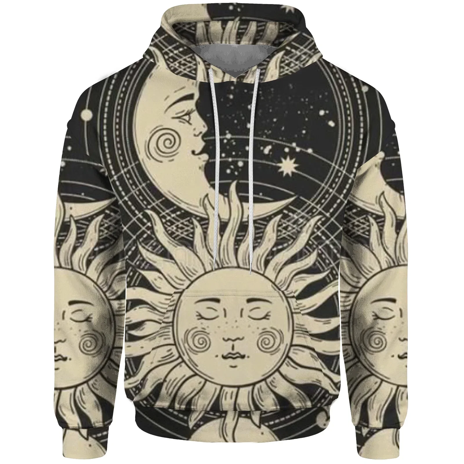 thumbnail image 1 of Sudadera con capucha con estampado de sol de moda para hombre, sudaderas de tendencia para hombre, camisa con capucha cómoda y versátil e informal, 1 of 5