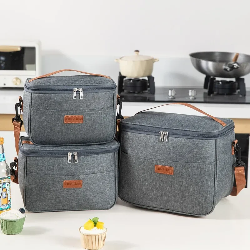 Casual Lunch with Rice Thickened Aluminum Foil Long-Lasting Fresh-Keeping Ice Bag Worn Cross-Body Portable Outdoor Insulated Bag