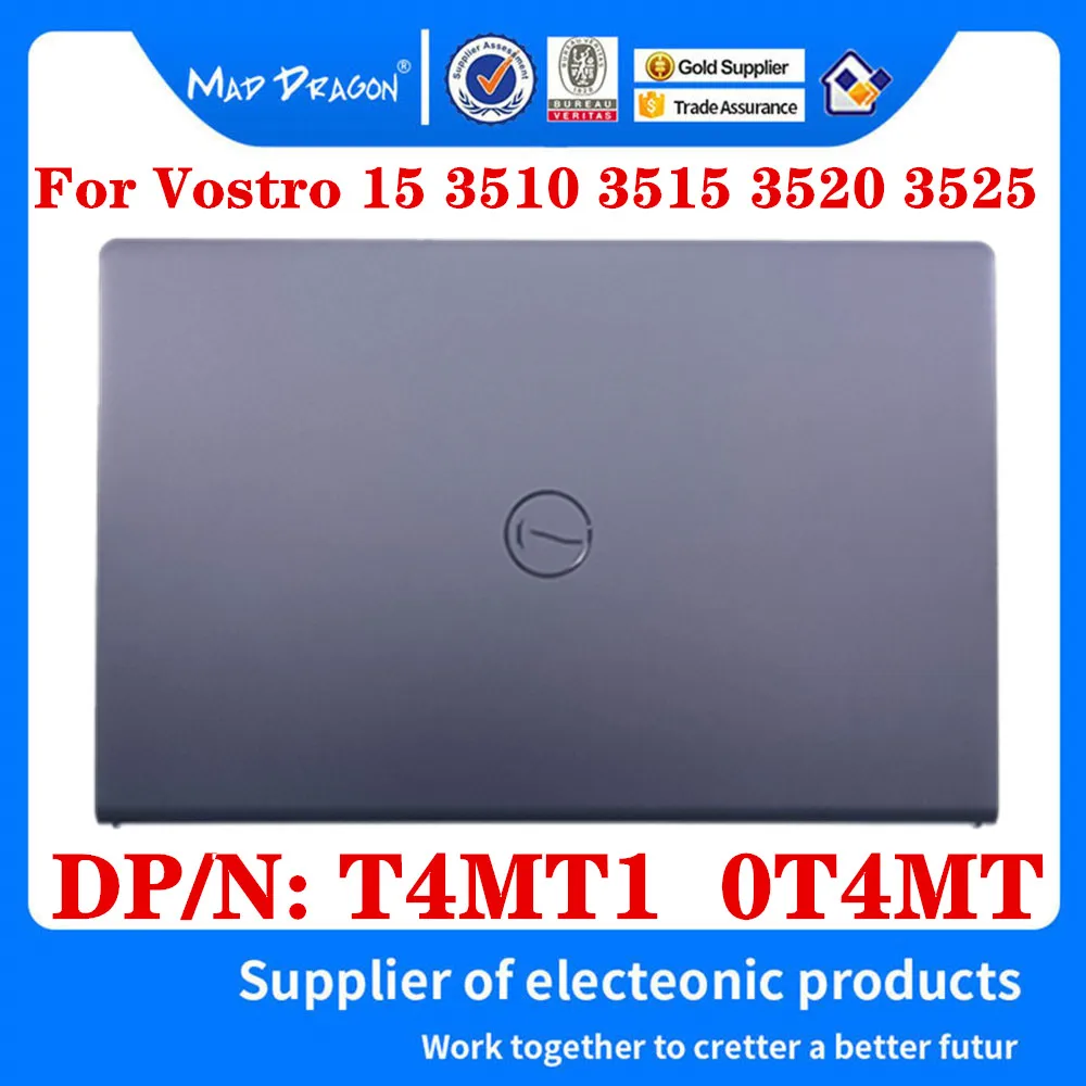 

Новинка, Оригинальный чехол T4MT1 0T4MT1 для ноутбука Dell Vostro 15 3510 3511 3515 3520 3525, верхняя крышка ЖК-дисплея, задняя крышка, серый корпус