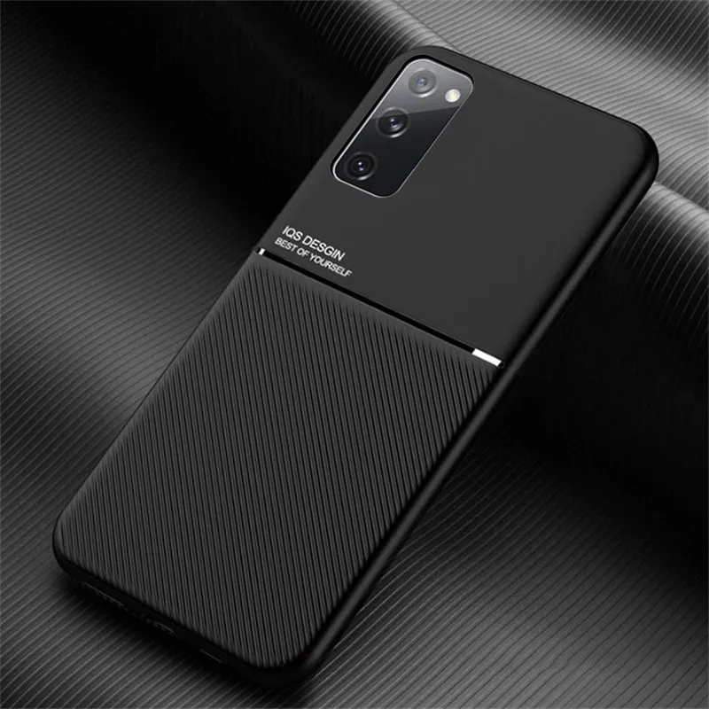 Magnetic Leather Texture Car Phone Case - Premium Back Cover with Magnet Functionality