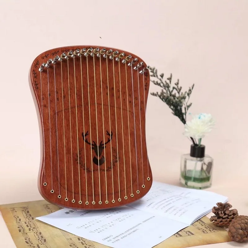Mini Harp Fingered Stringed Organ 17 Tone Lyre Beech Single Board Style Easy To Use Beginner's Small Instrument Gifts For Kids