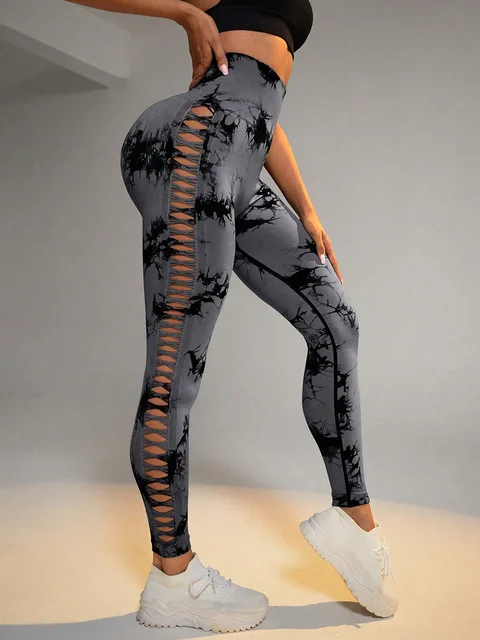 Tie Dye Cut Out Leggings 38