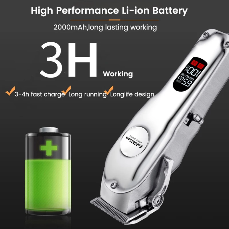 Dog Hair Trimmer Professional All Metal Rechargeable Pet Trimmer Cat Shaver Cutting Machine Puppy Grooming Haircut Low Noice