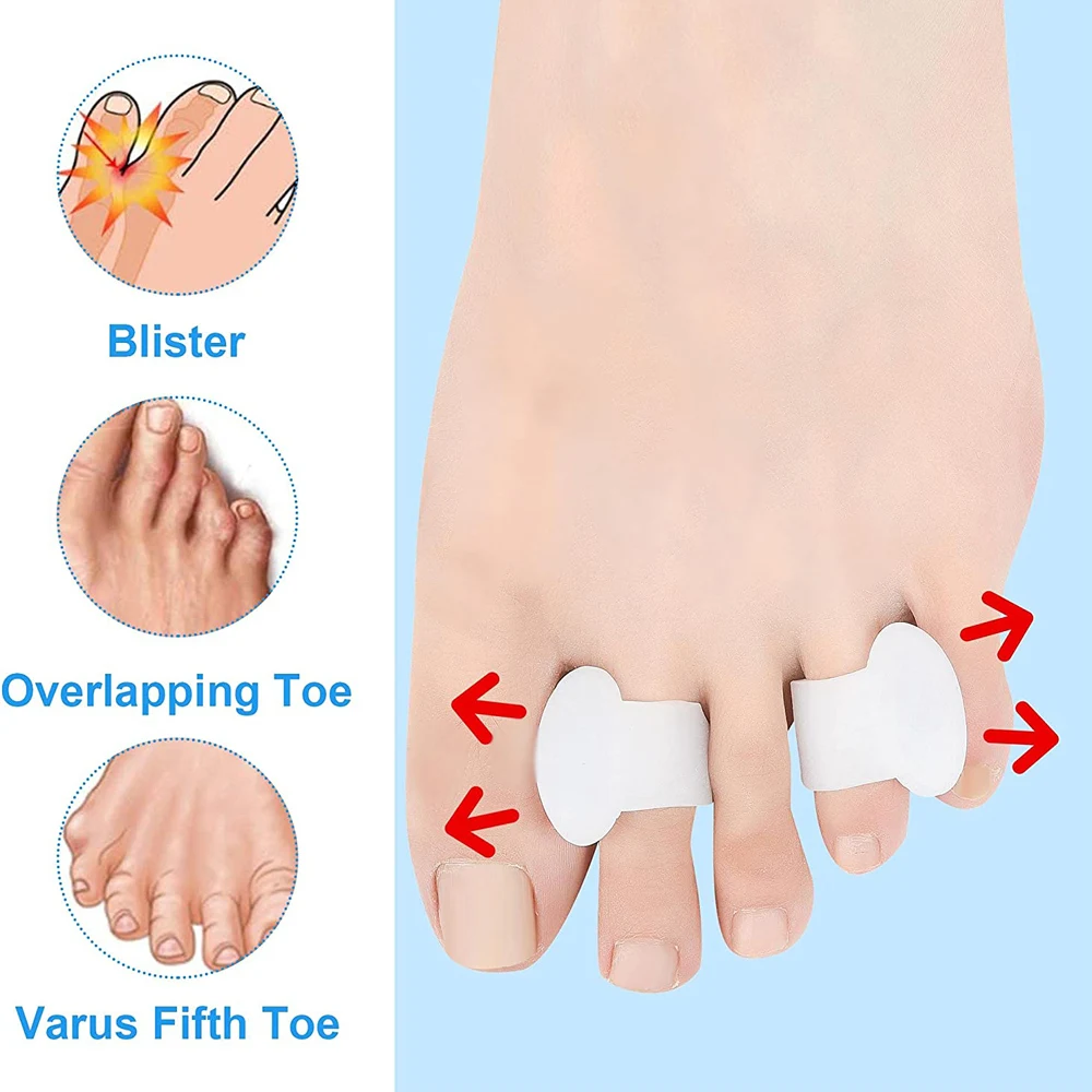 Toe Separators Finger Feet Protector 2pcs Gel Toe Separator Pinky Toe Spacers Little Toe Cushions for Preventing Rubbing Tool