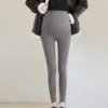 Women Plus Size Leggings Velvet Thickening Maternity Wear Belly Pants Ninth Pants Leather Leg Maternity Outfits For Women 2