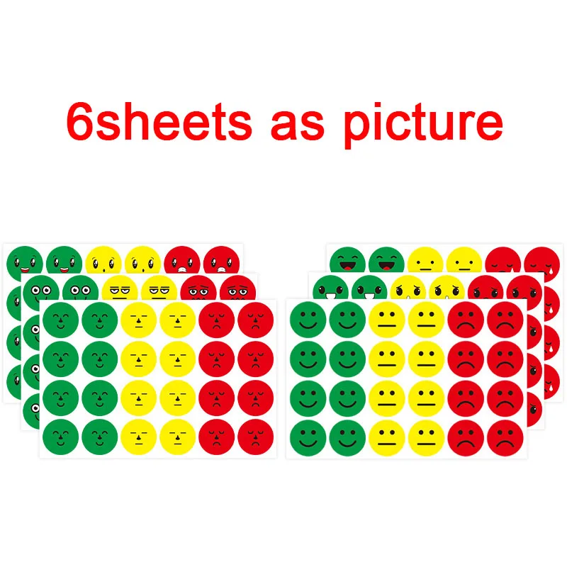 144-1440 יחידות מדבקות רגשות עם פנים מחייכות/שמחות 18 סגנונות מדבקות פנים תרשים תגמול לתלמידים וילדים