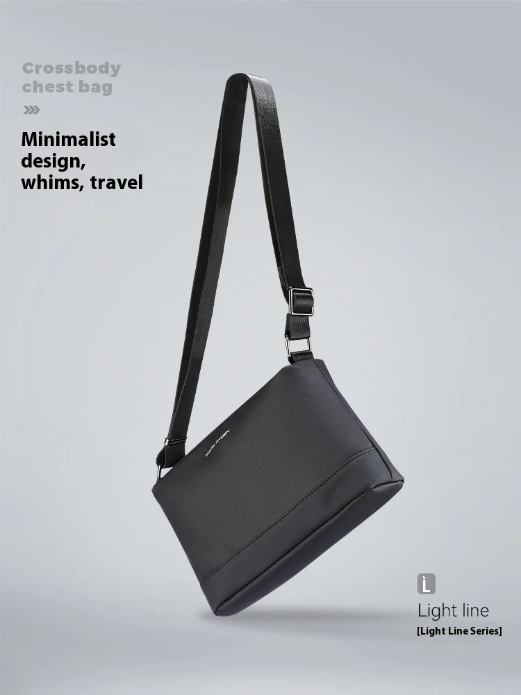 Lightweight Large Capacity Black Crossbody Messenger Bag for Men