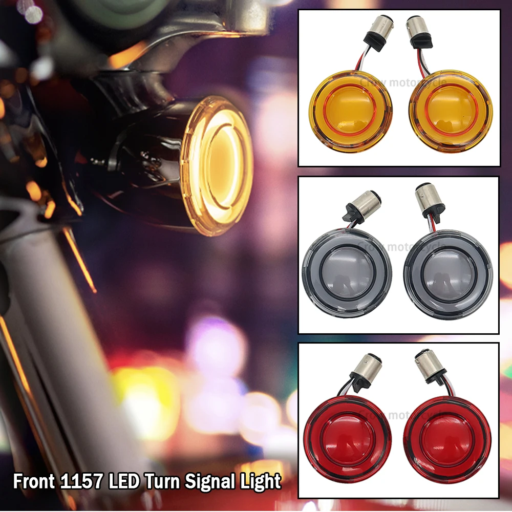 

2xMotorcycle Bullet Style 1157 Turn Signal Conversions LED Panel Light For Harley Sportster XL883 Dyna Softail Touring Road King