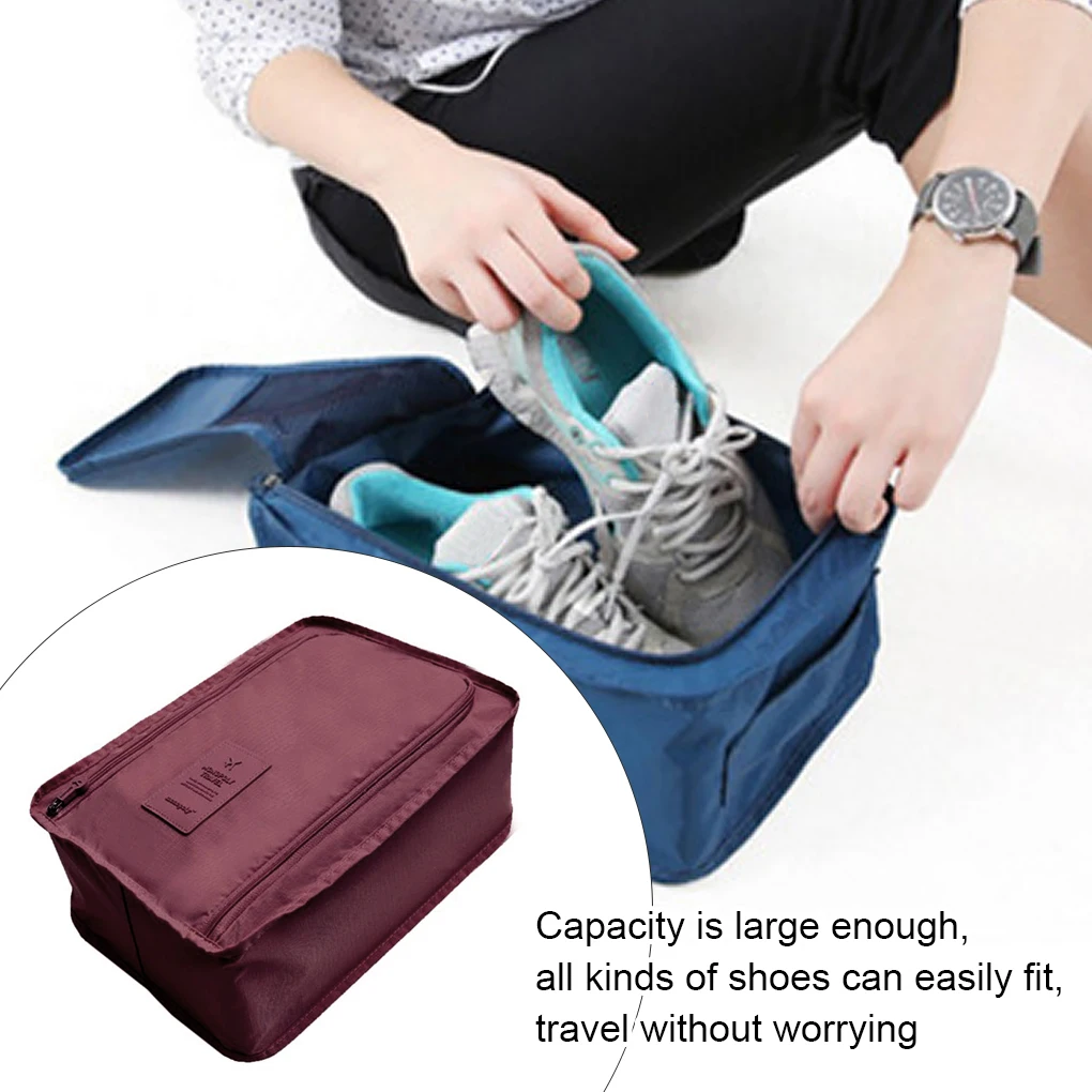 

Shoe Storage Bag Universal Nylon Zipper Waterproof Folding Footwear Organizer Multi-Functional Luggage Containers Trip