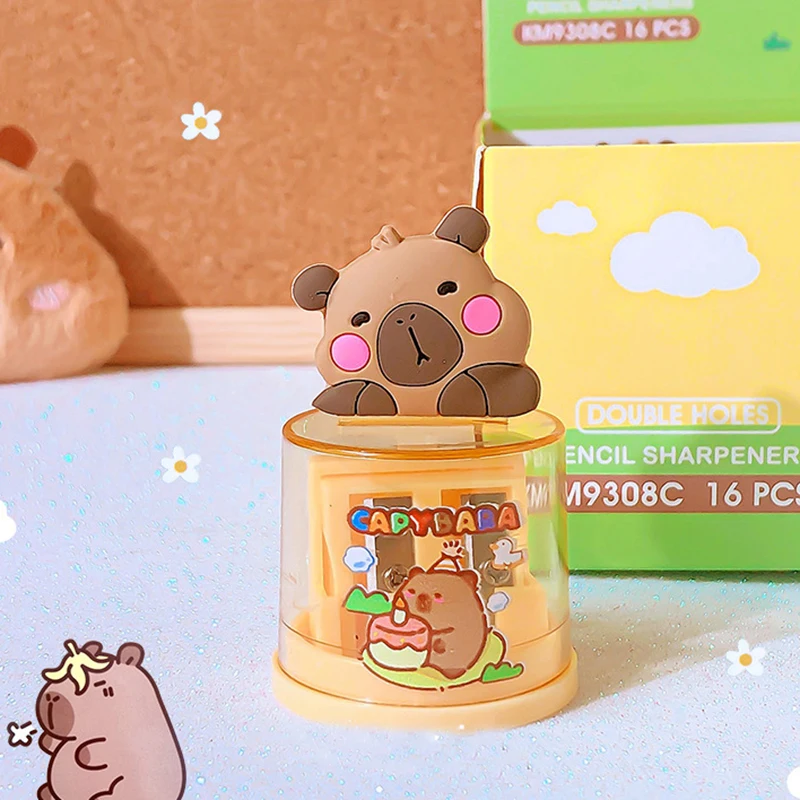 Kawaii Portable Capybara Pencil Sharpener Creative Cartoon Pencil Sharpener Office School Supplies Student Stationery Gifts pencil sharpener