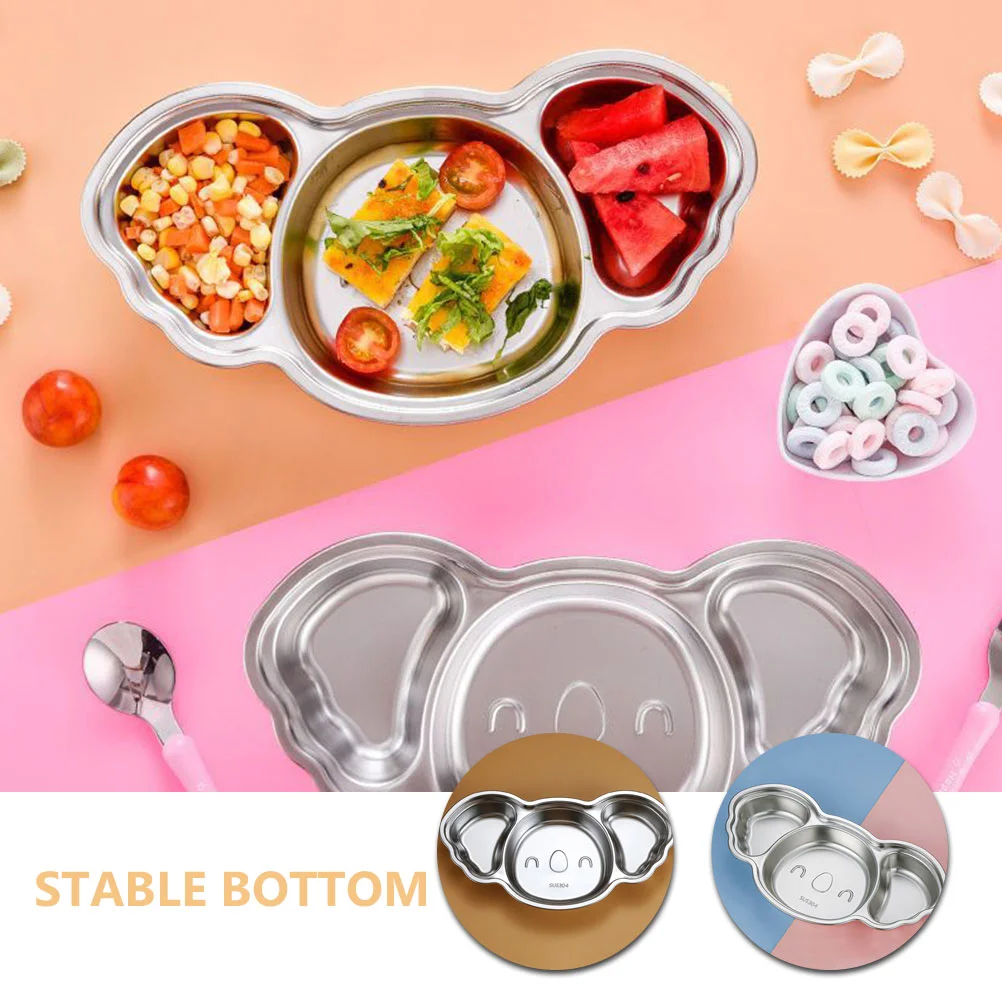 Food Trays Cartoon Divided Plate Stainless Steel Serving Aluminum Soup Dinner Plates Child
