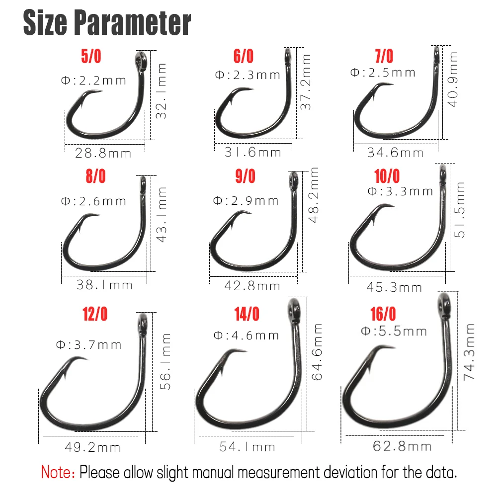 Wifreo Mutsu Circle Hook 4X Strong Heavy Duty Fishhook Saltwater Fishing  Big Game Hooks for Grouper Tuna Shark Boat Reef Fishing