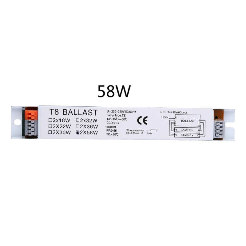 18/30/58W Wide Voltage T8 Adaptable Electronic Fluorescent Lamp Ballast Rapid Instant Start Fluorescent Light Bulbs electronic ballast