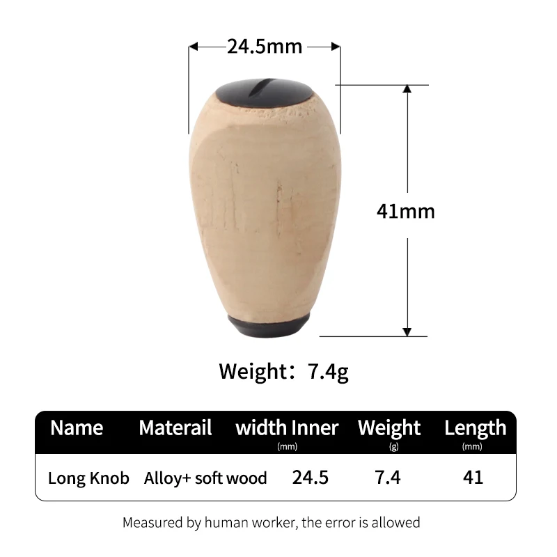 kawa Fishing Reel Handle Soft Wooden New Knob For D/S Reel Include 2pcs Bearing length 41mmWeight 7.4g/pc DIY Reel KnobAccessory
