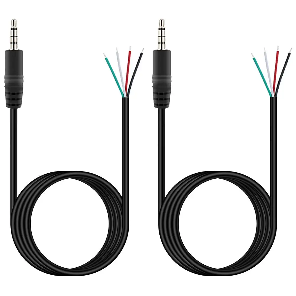 Lot De 3 Câbles Audio 3,5 Mm TRS 4 Pôles - Fiche Mâle Vers Fils Nus - Longueur 0,30 M - Pour Réparation Casque/enceinte