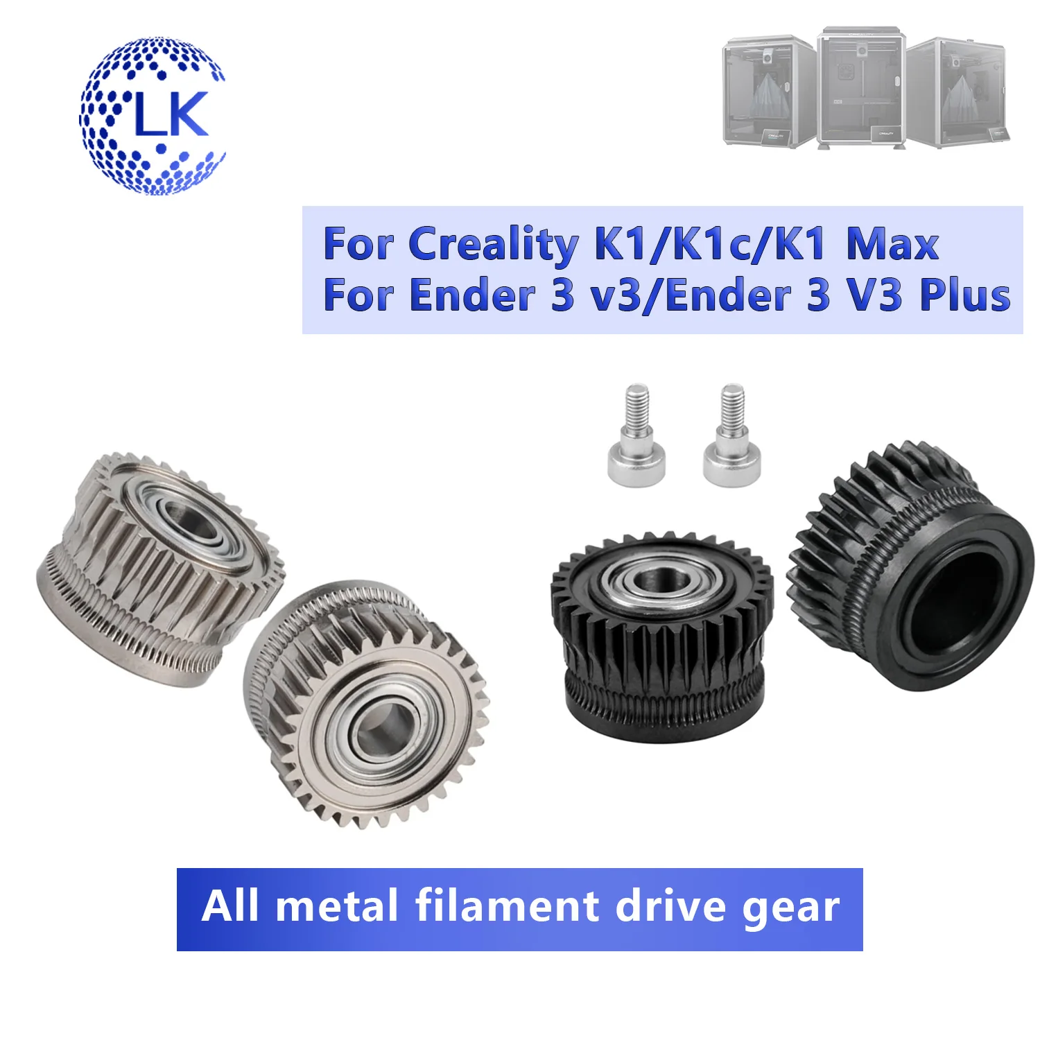 Filament Drive Gear All Metal for Creality K1/K1C Max Gear Extruder DLC Coating High Hardness Wear CR K1C Extruder K1