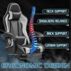 Gaming Chair, Video Game Chair with Footrest and Massage Lumbar Support, Ergonomic Computer Chair Height Adjustable 4