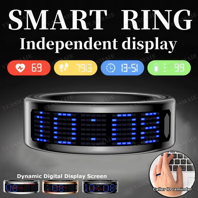 Call ID Reminder Smart Ring Heart Rate Blood Pressure Monitor Men Women Smartring 5ATM Waterproof Health Multi Sports Ring HT30 1