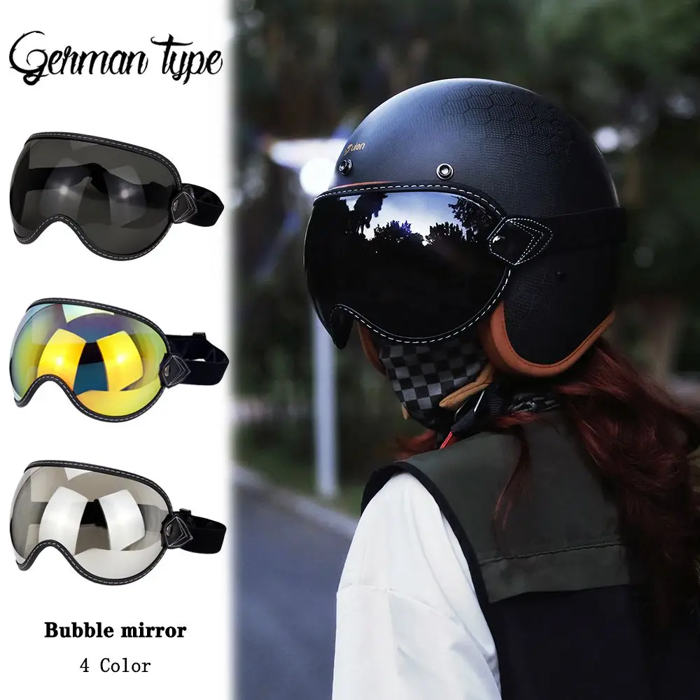 

Motorcycle Helmet Goggles Bubble Visor Lens Windproof Sunglasses Fit Hompson MOTO3 BELL MOTO3 ROYAL SHOEI Retro Helmet