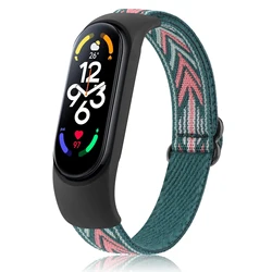 Elastic Nylon Adjustable Wristband Strap Replacement - Xiaomi Mi Band 5 (Green Arrow)