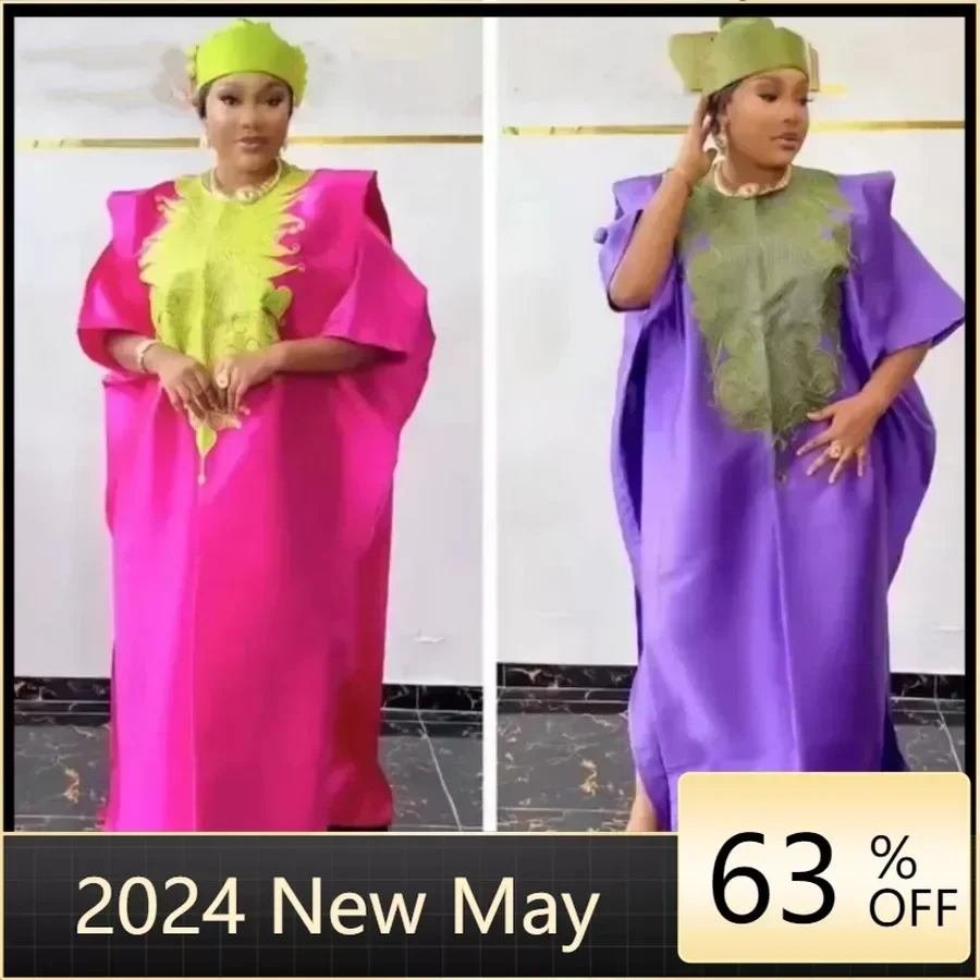 

2024 African Dresses for Women Traditional Dashiki Africa Clothing Ankara Outfits Gown Abayas Robe Muslim Kaftan Maxi Long Dress