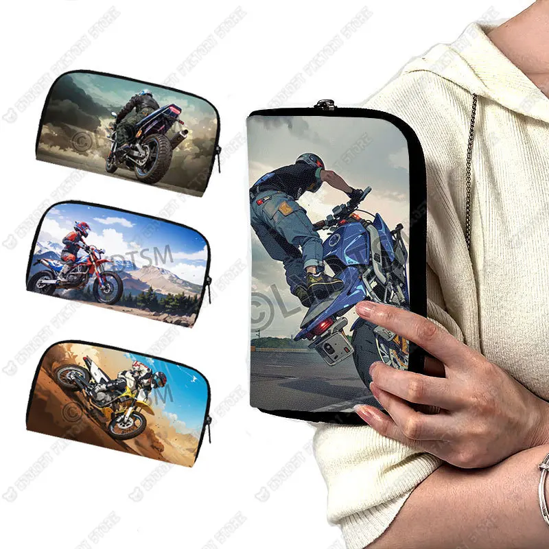Stylish Motorbike Pattern Women's Wallet and Phone Holder