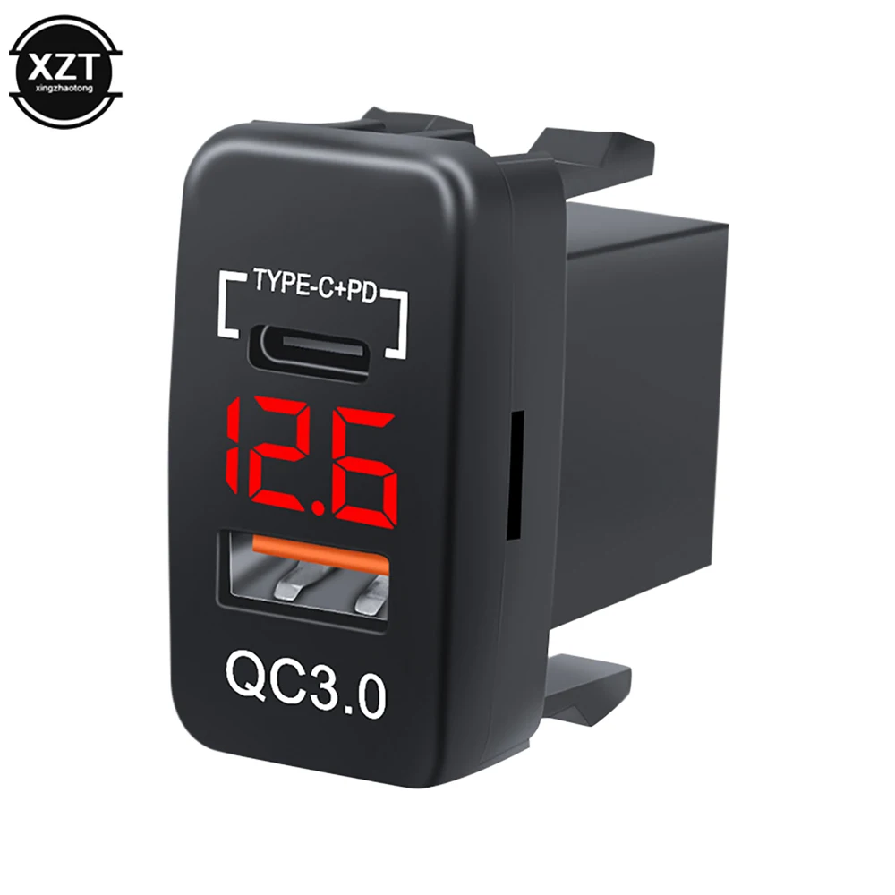 뜨거운 판매 12V-24V 자동차 QC3.0 유형 C PD LED 전압계 콘센트 방수 충전기 어댑터 자동차 해양에 대 한 USB 충전 포트