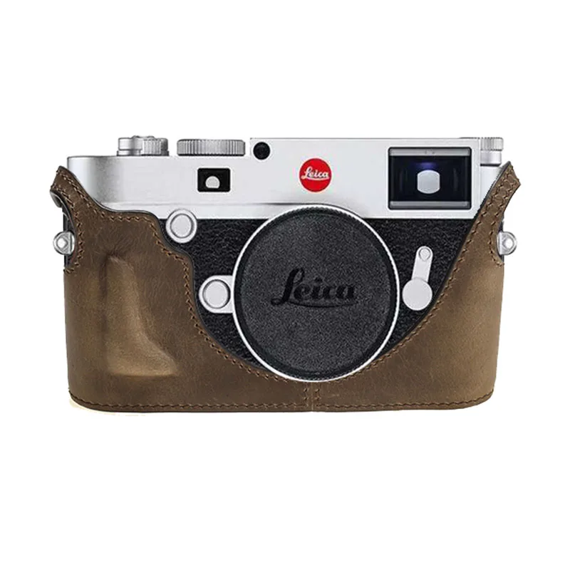 

FOR Leica M10 M10P Digital Camera Box Cowhide Shell Genuine Leather Horsehide Camera Case Handmade Half Body Bag Bottom Cover