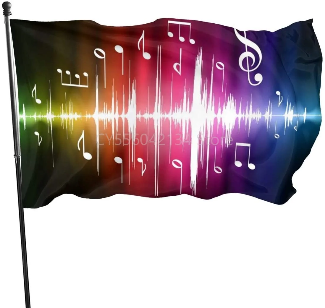 Music Note Flag Home Decoration Outdoor Decor Polyester Banners And