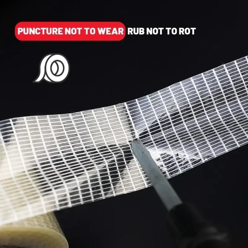 20M Transparent Grid Fiber Tape Super Strong Mesh Single-Sided Tapes Wear-Resistant Glass Fiber High Viscosity Reinforced Tape Adhesive Tape