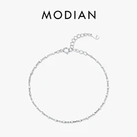 MODIAN 925 Sterling Silver Fashion Simple Geometric Beads Bracelet For Women Daily Office Fine Jewelry Accessories