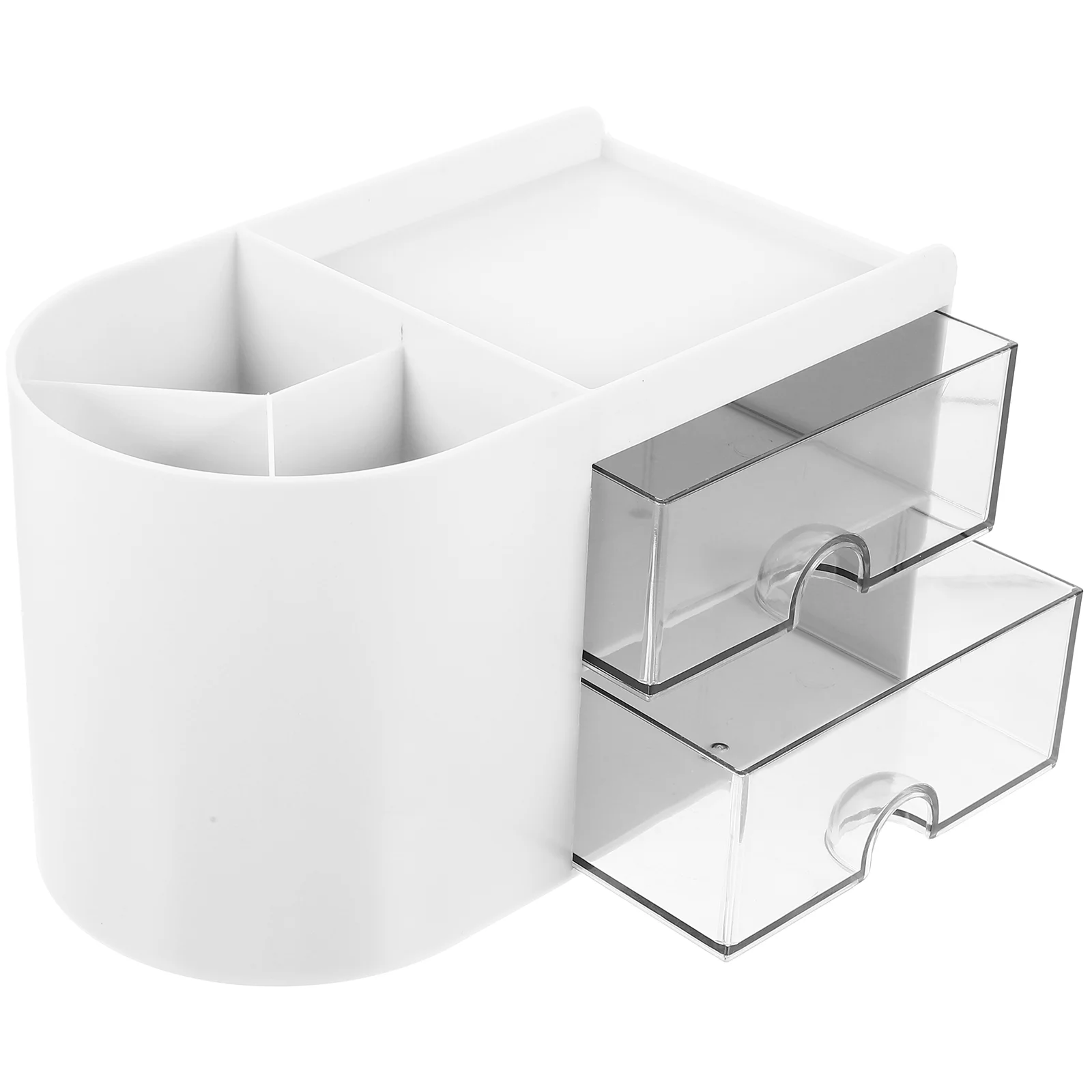 

Ящики для канцелярских принадлежностей, простой однотонный держатель для ручек с большой емкостью, многофункциональная коробка для хранения, для студентов, офиса, рабочего стола (белый)