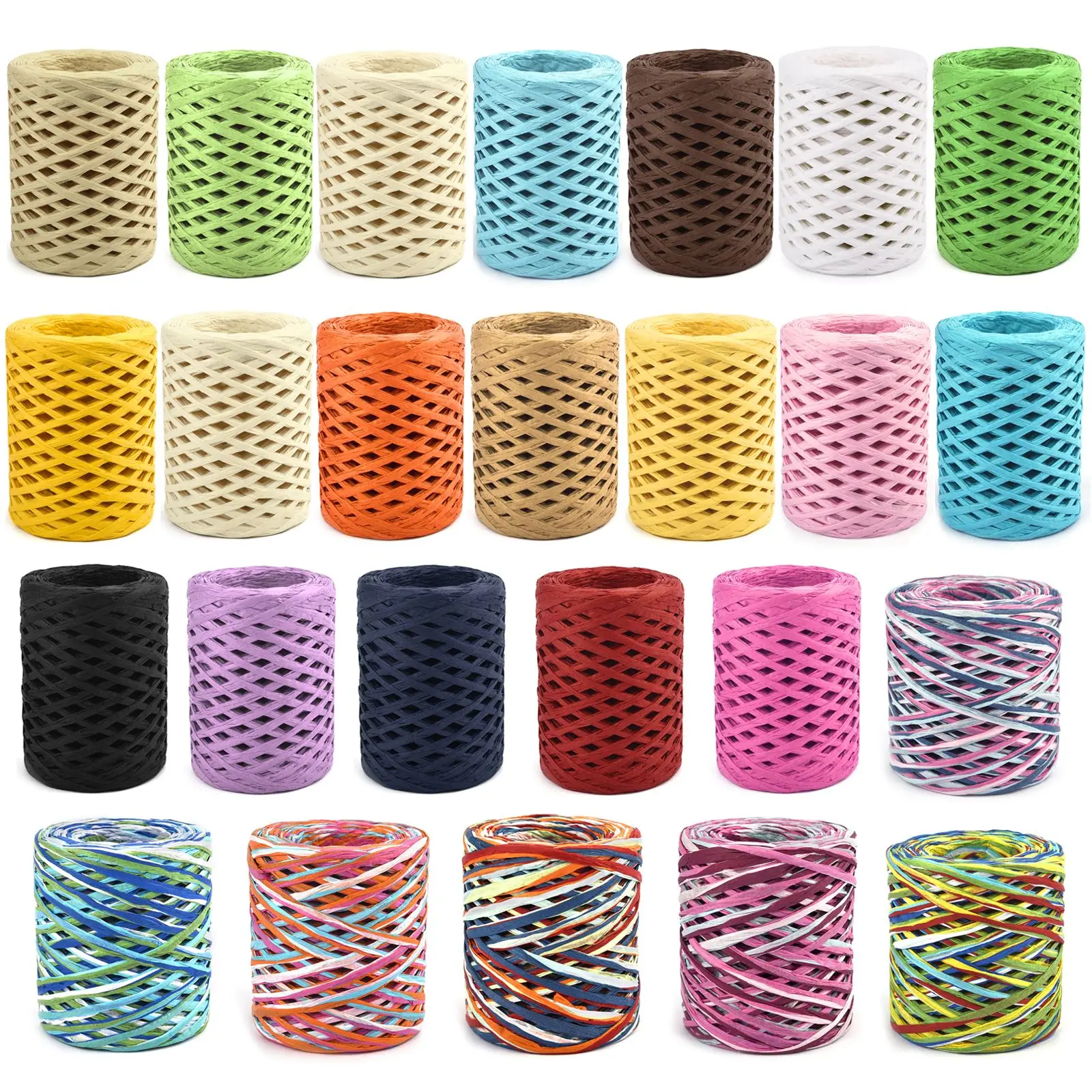 100M Natural Raffia Straw Yarn Hand-Knitted Crocheting Grass Paper Rope For DIY Sunhat Beach Bag Cord Baking Gift Packaging Rope 6