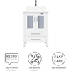 24" Modern Bathroom Vanities Sink Combo White Stand Cabinet with White Rectangle Ceramic Vessel Sink & Water Save Faucet 4